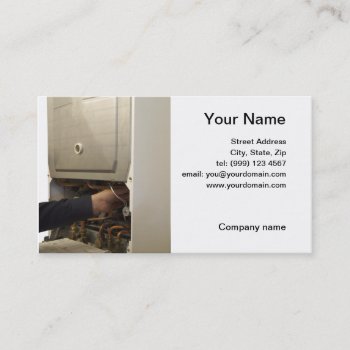 Gas Service Engineer Business Card by sponner at Zazzle