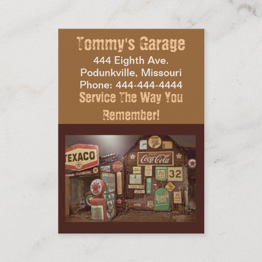 Customizable Gas Station / Automotive Business Card