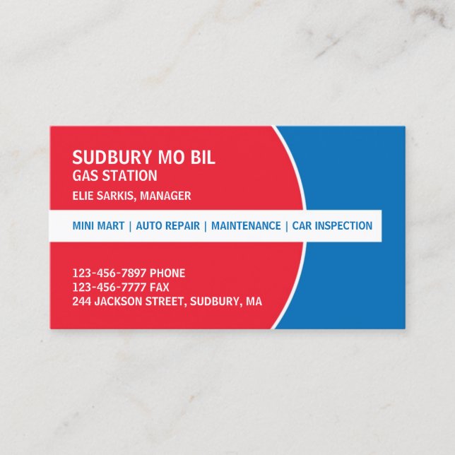 Gas Station Business Card (Front)