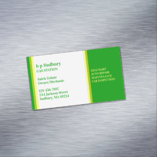 Gas Station Business Card Magnet