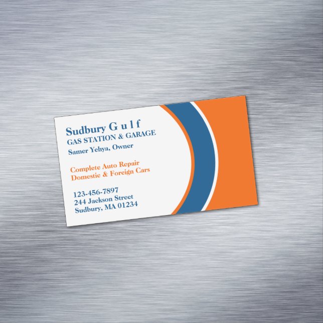 Gas Station Business Card Magnet (In Situ)
