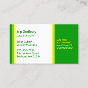 Gas Station Business Card Template