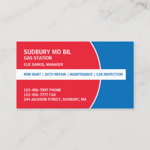 Gas Station Business Card Template