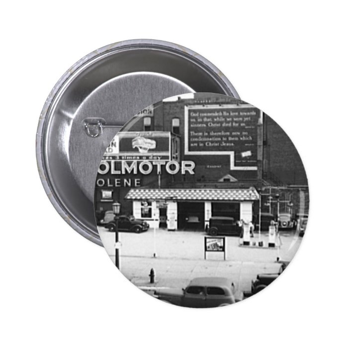 Gas Station Cleveland Ohio Vintage Photo Buttons
