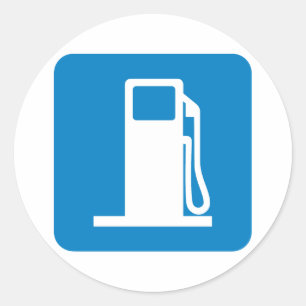 Gas Station Highway Sign Classic Round Sticker