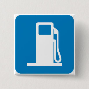 Gas Station Highway Sign Pinback Button