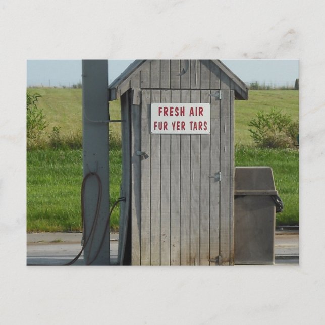 Gas Station Humor Postcard (Front)