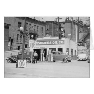 Gas Station in Montana, 1939 Cards