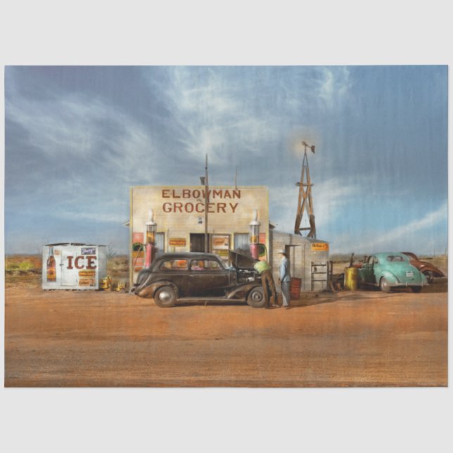 Gas Station - In the middle of nowhere 1940 Tissue Paper (Front)