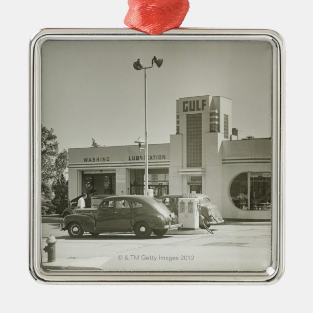 Gas Station Metal Ornament (Front)