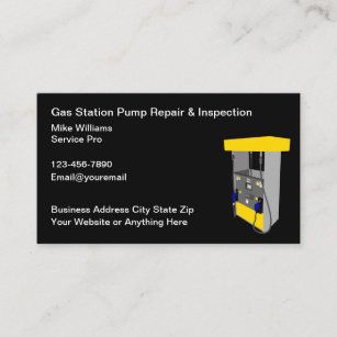 Gas Station Pump Repair And Service Business Cards
