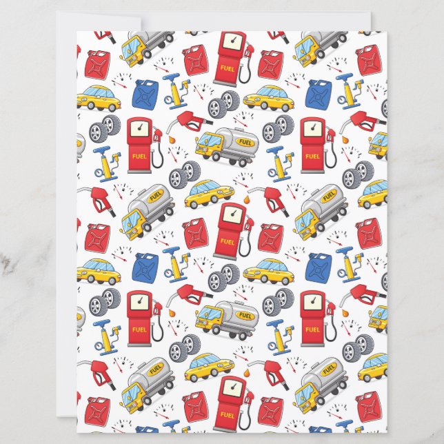 Gas Station Scrapbook Paper (Front)