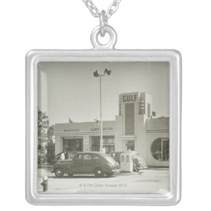 Gas Station Silver Plated Necklace
