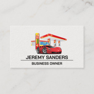Gas Station Sports Car Auto Services Business Card