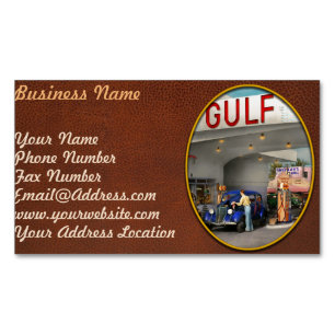 Gas Station - The great american road trip 1939 Business Card Magnet