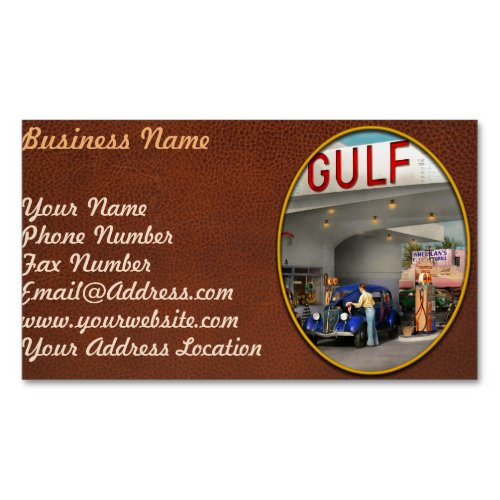 Gas Station _ The great american road trip 1939 Business Card Magnet