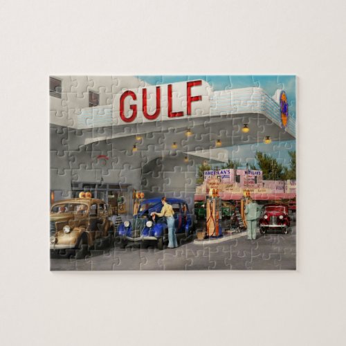 Gas Station _ The great american road trip 1939 Jigsaw Puzzle