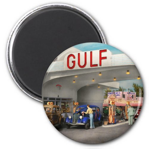 Gas Station _ The great american road trip 1939 Magnet
