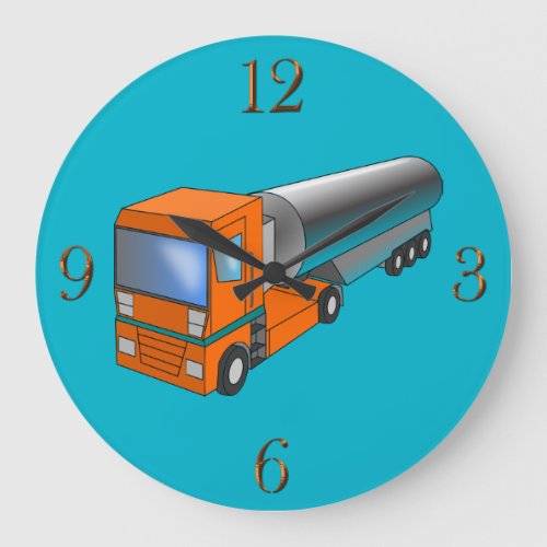 Gas Tanker Truck Heavy Transporter for Kids Large Clock