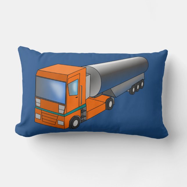 Gas Tanker Truck Heavy Transporter for Kids Lumbar Pillow (Front)