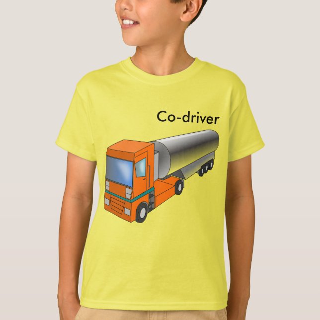 Gas Tanker Truck Heavy Transporter for Kids T-Shirt (Front)