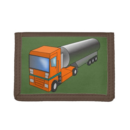 Gas Tanker Truck Heavy Transporter for Kids Tri_fold Wallet