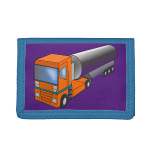 Gas Tanker Truck Heavy Transporter for Kids Tri-fold Wallet