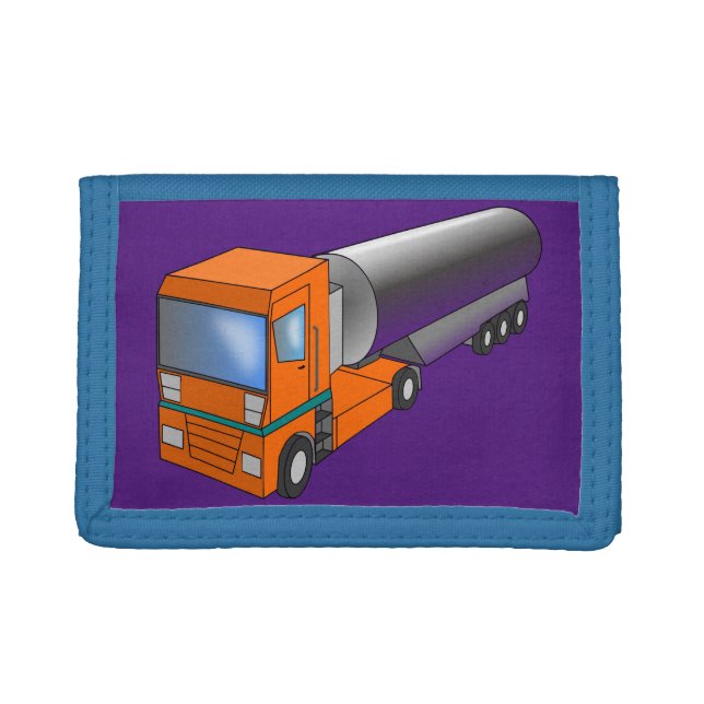 Gas Tanker Truck Heavy Transporter for Kids Tri-fold Wallet (Front)
