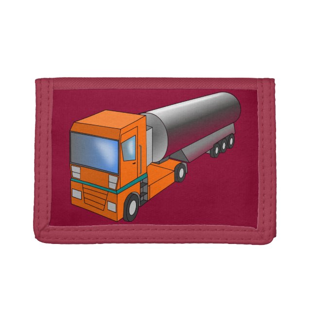 Gas Tanker Truck Heavy Transporter for Kids Trifold Wallet (Front)