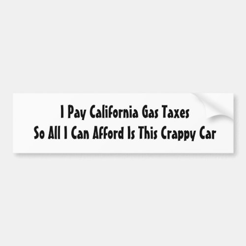 Gas tax bumper sticker