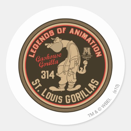Gashouse Gorillas Logo Feat Pitcher Classic Round Sticker