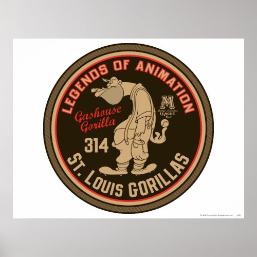 Gashouse Gorillas Logo Feat Pitcher Poster
