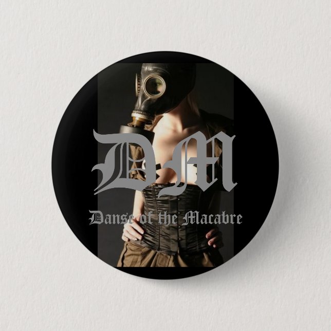 Gasmask-Fashion-Fetish, DM, Danse of the Macabre Button (Front)