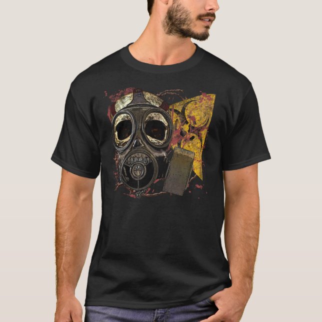 Gasmask Skull Biohazard T-Shirt (Front)