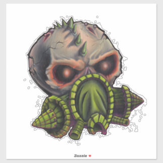 Gasmask Skull II Sticker
