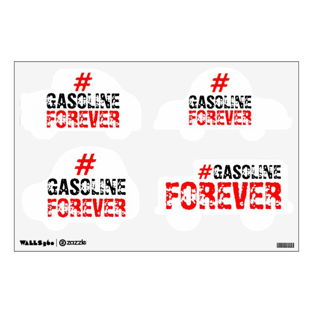 Gasoline Forever Hashtag Car Magnet Wall Decal (Front)