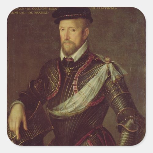 Gaspard II of Coligny  Admiral of France Square Sticker