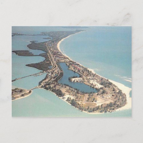 Gasparilla Island Boca Grande vintage aerial view Postcard