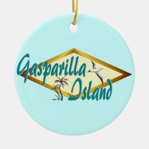 Gasparilla Island Florida beach design Ceramic Ornament