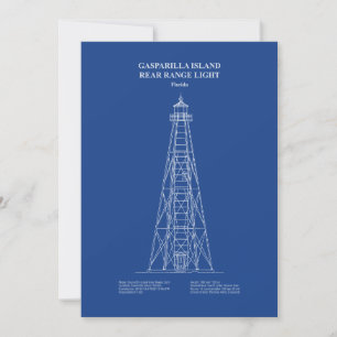 Gasparilla Island Rear Range Light - Florida - AD Thank You Card