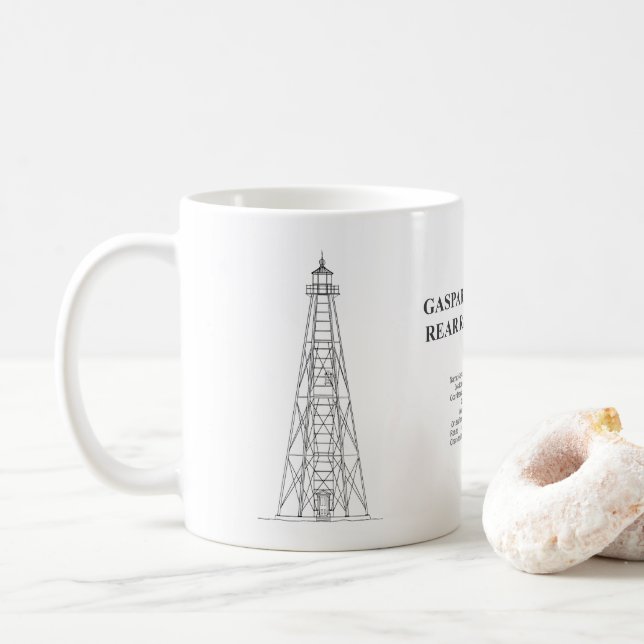 Gasparilla Island Rear Range Light - Florida - BD Coffee Mug (With Donut)