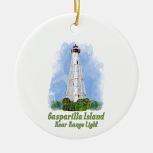 Gasparilla Island Rear Range Light - Florida Ceramic Ornament