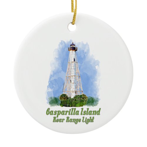 Gasparilla Island Rear Range Light - Florida Ceramic Ornament