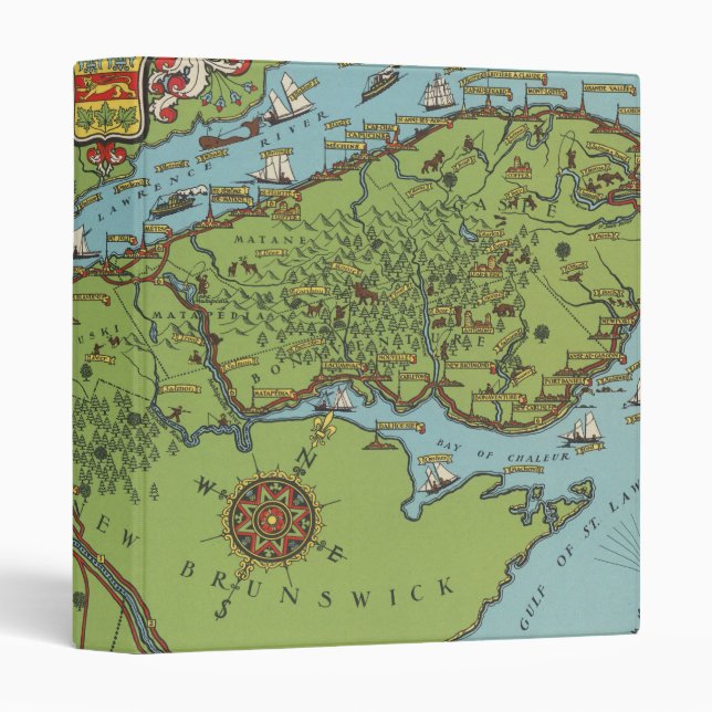 Gaspe Peninsula, Canada Map 3 Ring Binder (Front/Spine)