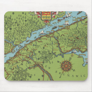 Gaspe Peninsula, Canada Map Mouse Pad