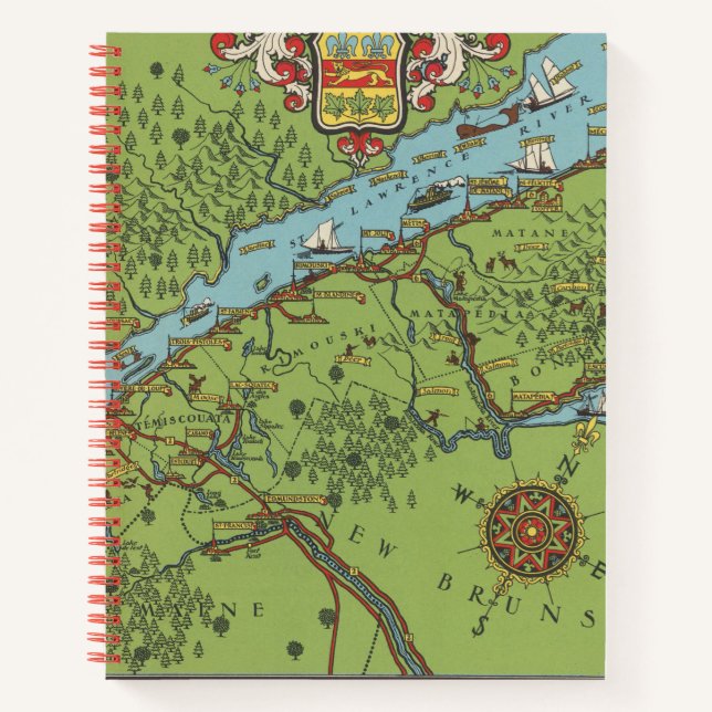 Gaspe Peninsula, Canada Map Notebook (Front)