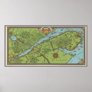 Gaspe Peninsula, Canada Map Poster