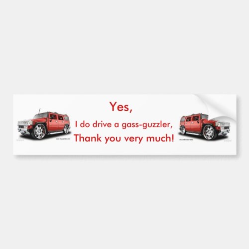 Gass_Guzzler bumper sticker Hummer