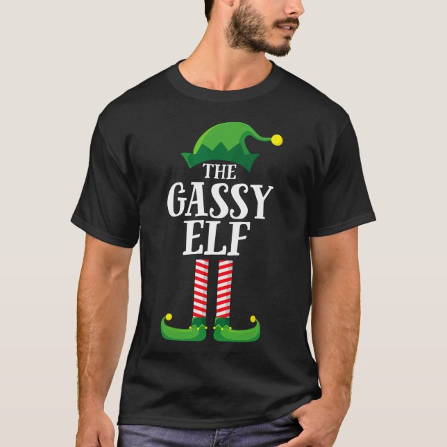 Gassy Elf Matching Family Group Christmas Party  T-Shirt (Front)