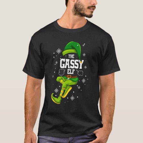 Gassy Elf Xmas Pjs Matching Christmas Pajamas For  T_Shirt